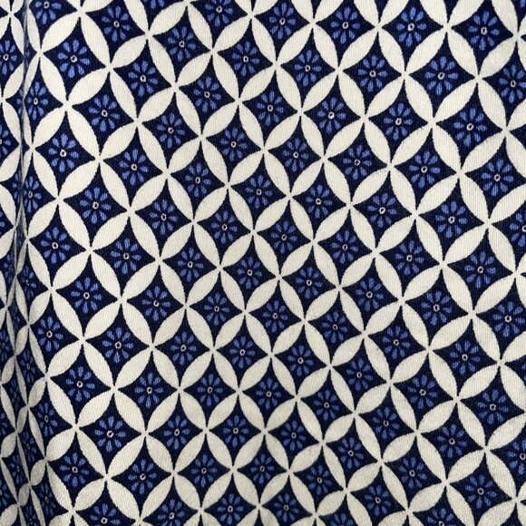 H&M Womens Geometric Print Trousers Size 10 Elastic Waist Blue & White - Picture 6 of 7